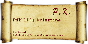 Pálffy Krisztina névjegykártya